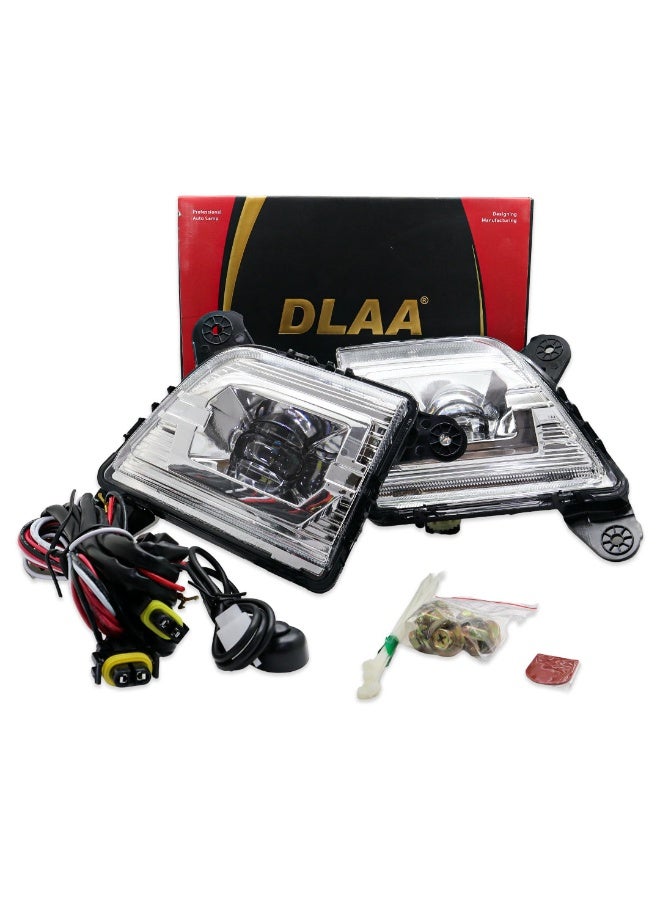 DLAA Pack of 2 Front LED Fog Lamp with Daytime Running Light, Wires & Push Button Suitable for Silverado 2019-ON | 1 Year International Warranty - Image 5